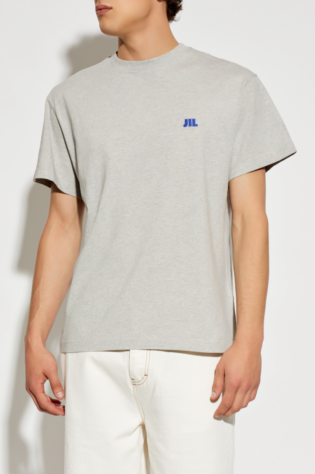 Grey T-shirt with embroidered logo JIL SANDER - Vitkac Réunion